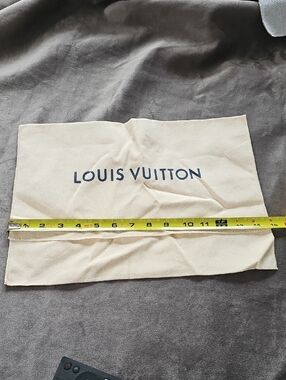Louis Vuitton Cream Dust Bag with Navy Logo